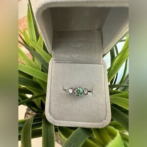 Rainbow moissanite ring size 5
